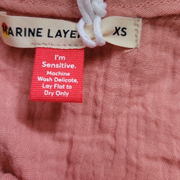 NWT Marine Layer Jude Flutter Sleeve Tank Top Rosette 100% Cotton Gauzy - XS - Picture 4 of 6